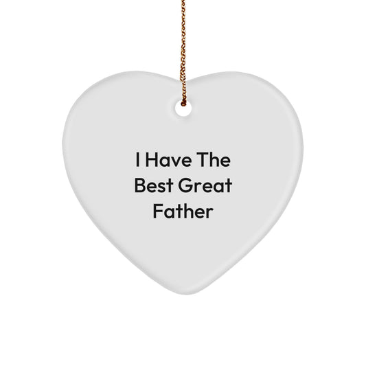 Funny Father Gifts - Heart Ornament, Inspirational Quote, Gifts from Mom for Dad, Christmas Unique Gifts - Image 1