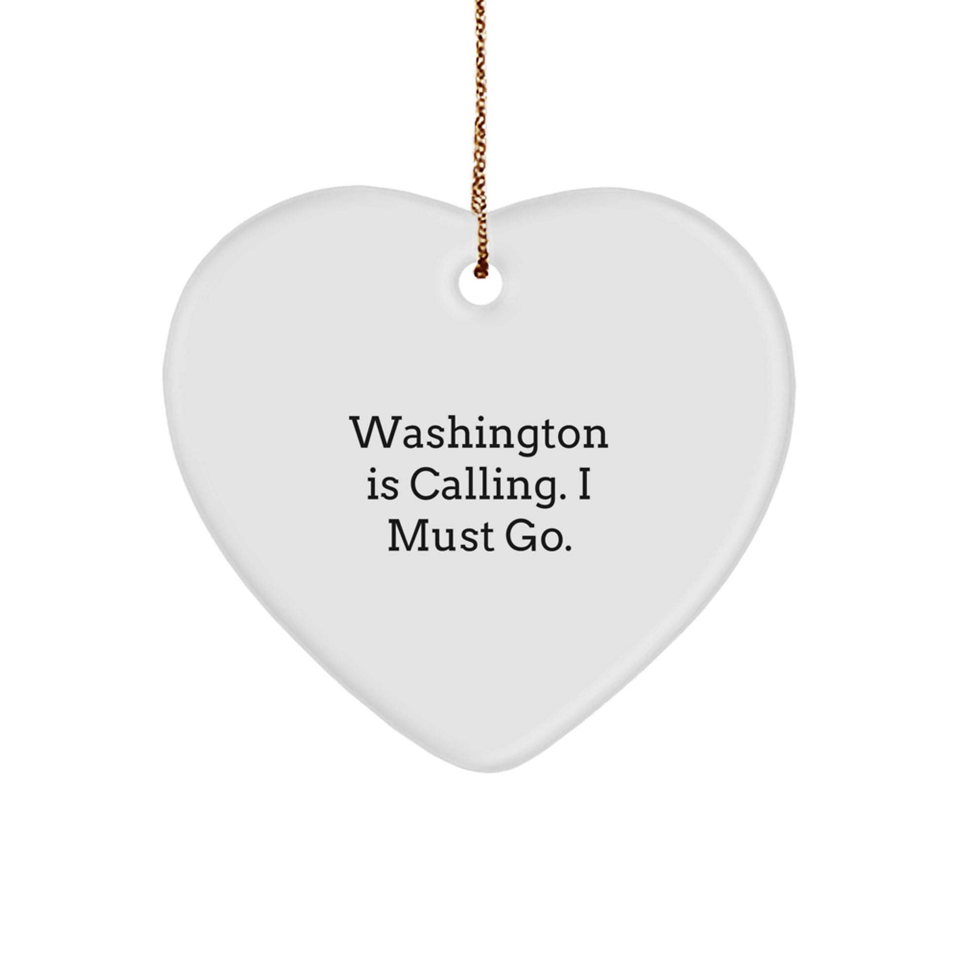 Funny Washington Heart Ornament Gifts from Friends to Family for Christmas - Image 1