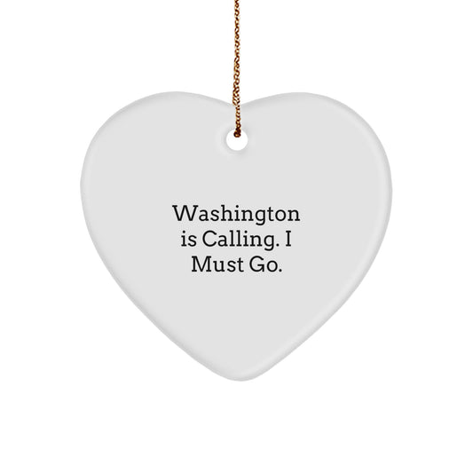 Funny Washington Heart Ornament Gifts from Friends to Family for Christmas - Image 1