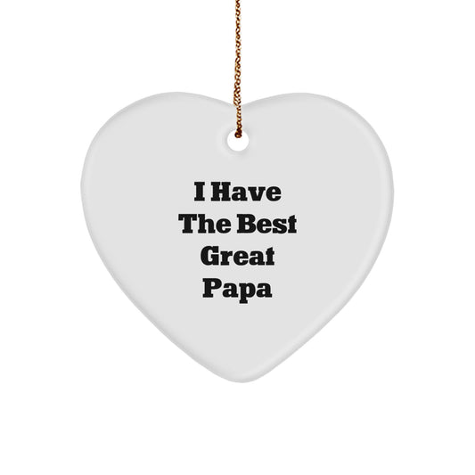 Funny Papa Gifts from Heartfelt - Cute Heart Ornament I Have The Best Papa Christmas Unique Gifts for Men Papa - Image 1