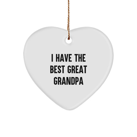 Heart Christmas Ornament for a Husband I Have The Best Grandpa Xmas Gift - Image 1