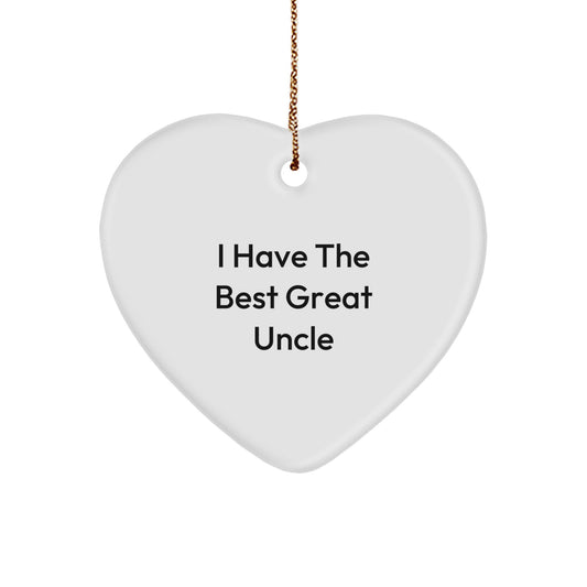 Funny Uncle Gifts from Men for Uncle Heart Ornament I Have The Best Great Uncle - Image 1
