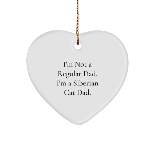 Siberian Cat Dad Gifts, Funny Heart Ornament, Christmas Memorable Presents for Men from Dad, Gifts for Siberian Cat Lovers - Image 1