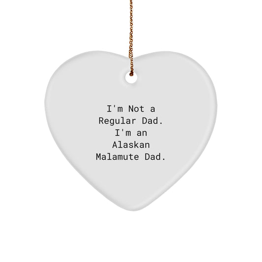 Funny Alaskan Malamute Dog Gifts for Dad, Heart Ornament, Christmas Unique Presents from Grandpa to Grandson - Image 1