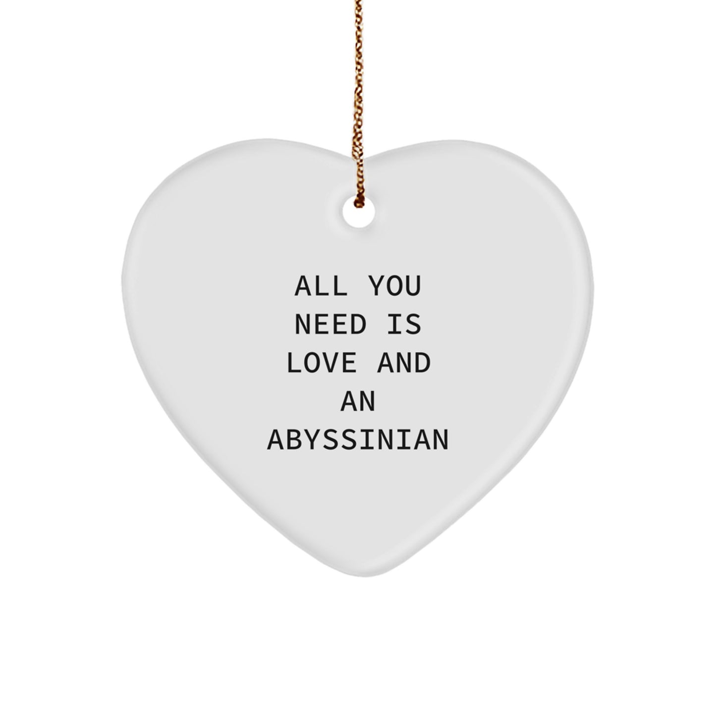 Abyssinian Cat Heart Ornament Gifts from Men for Christmas Unique Love - Image 1