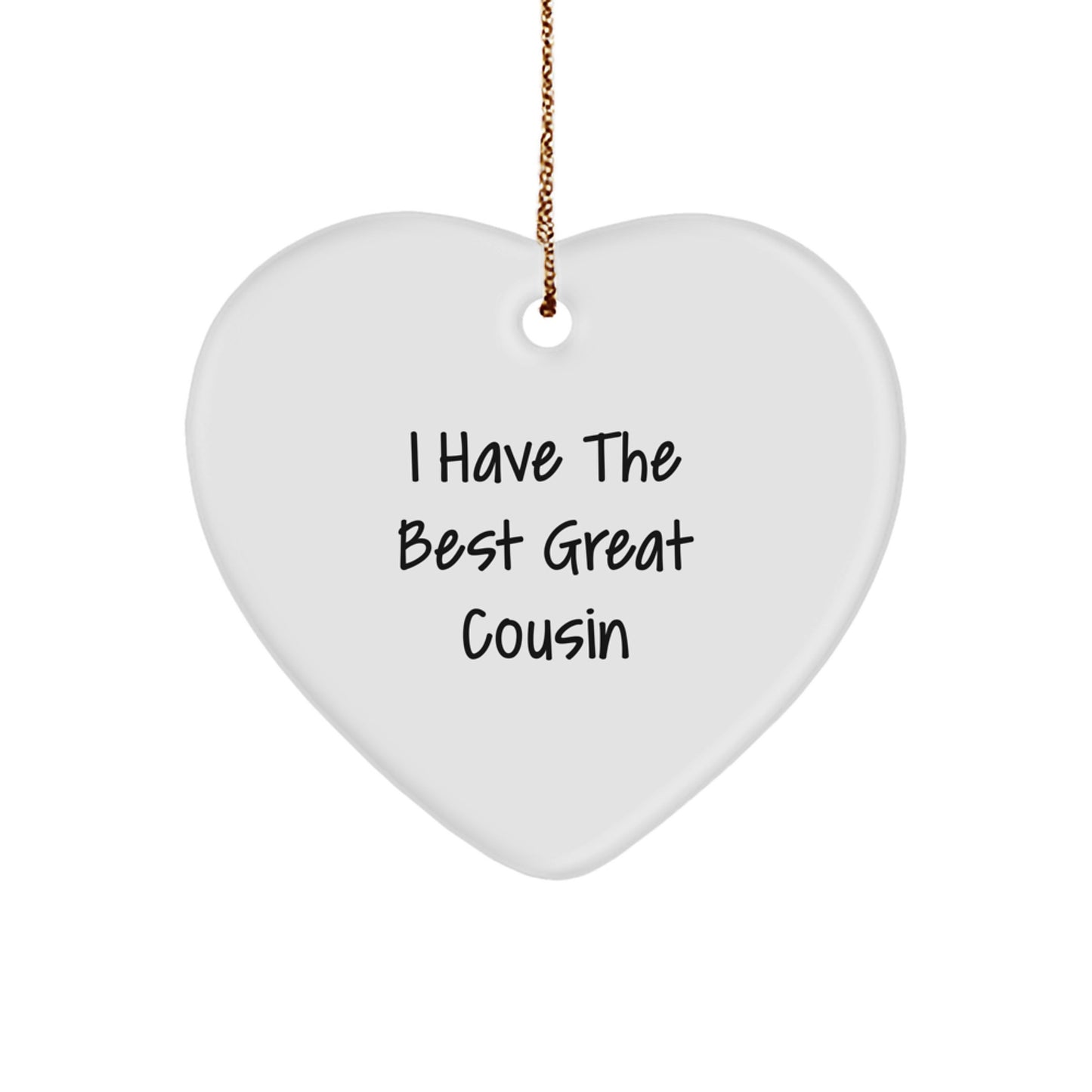 Funny Cousin Heart Ornament Gifts for Cousin from Family, Cute Cousin Christmas Unique Gifts, Great Cousin Gifts - Image 1