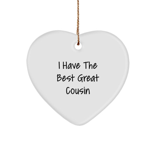 Funny Cousin Heart Ornament Gifts for Cousin from Family, Cute Cousin Christmas Unique Gifts, Great Cousin Gifts - Image 1