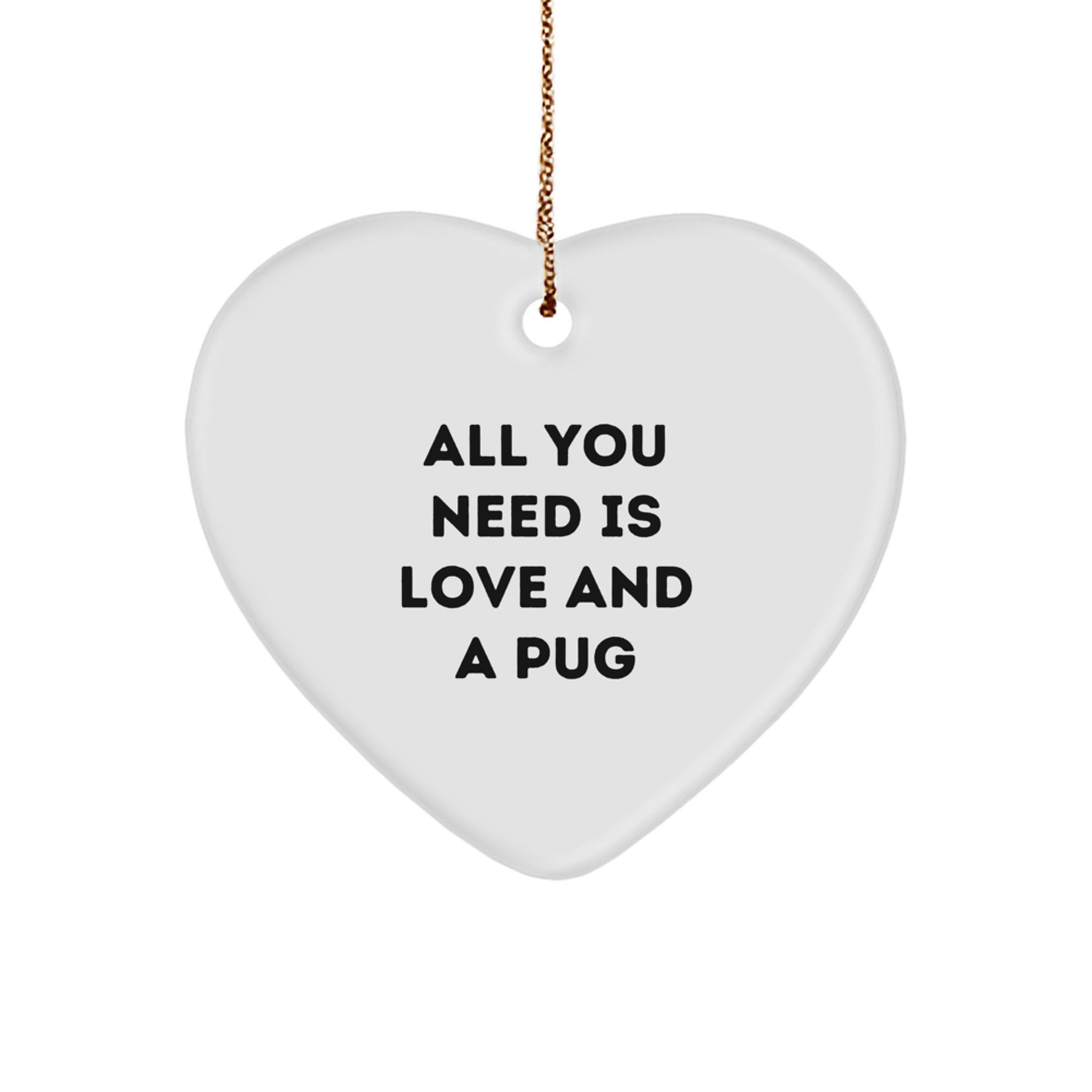 Funny Pug Dog Heart Ornament Gifts from Family and Friends for Christmas Unique - Image 1