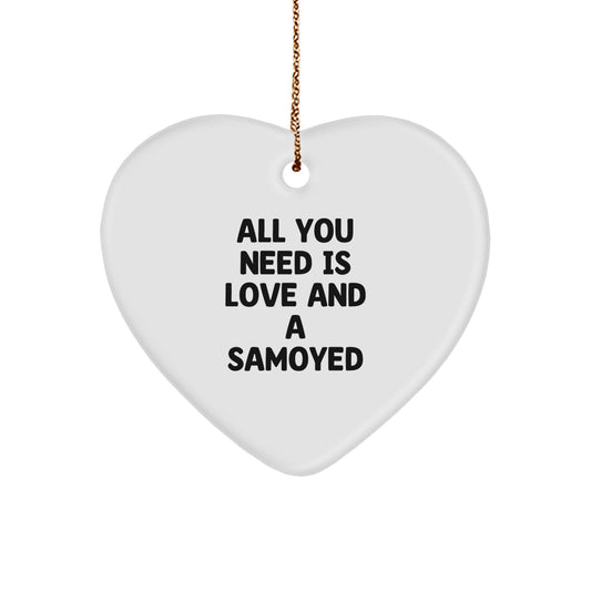 Samoyed Dog Love Heart Ornament Gifts from Friends for Christmas Unique - Image 1