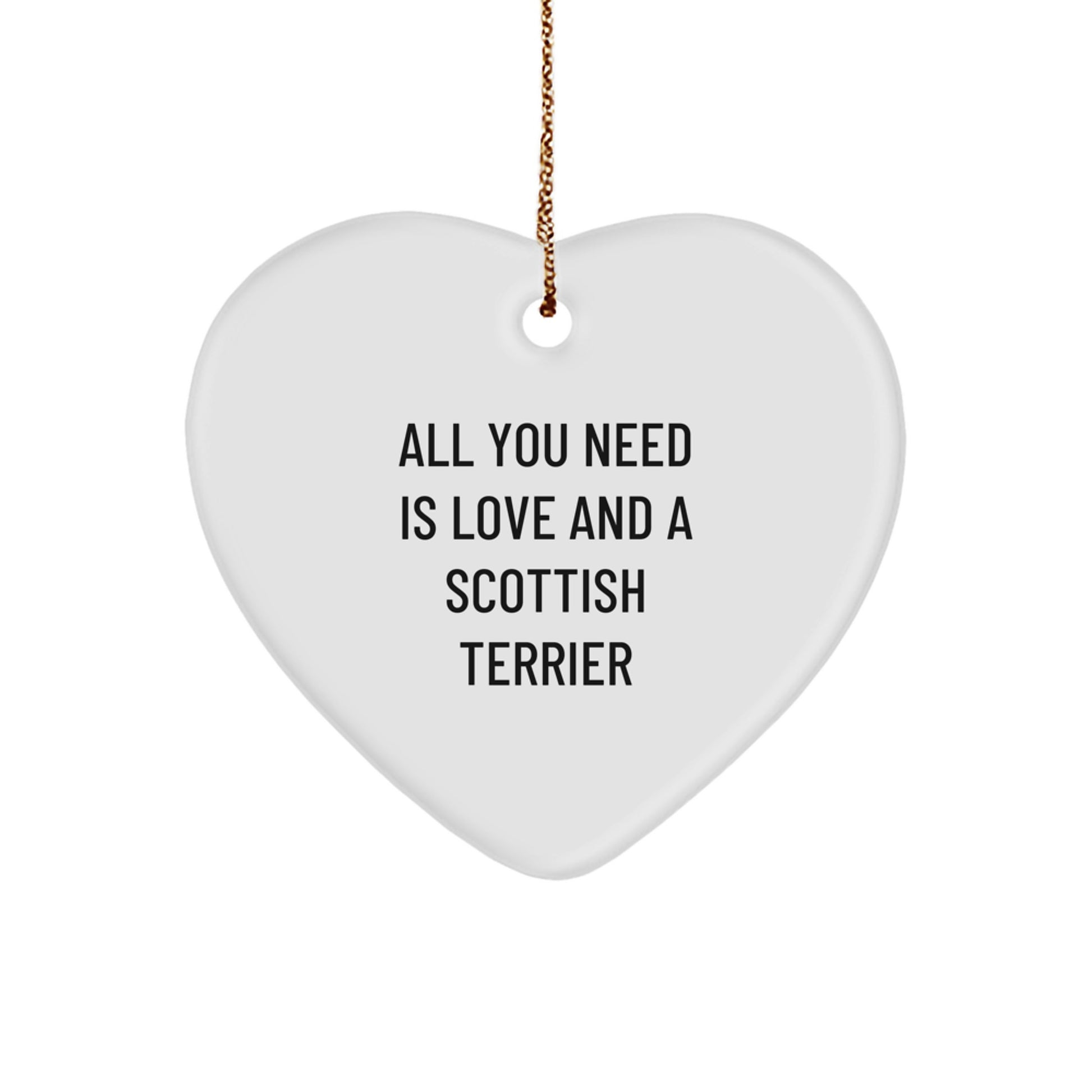 Funny Scottish Terrier Dog Lover Gifts from Family, Christmas Unique Heart Ornaments for Scottish Terrier Dog Owners - Image 1