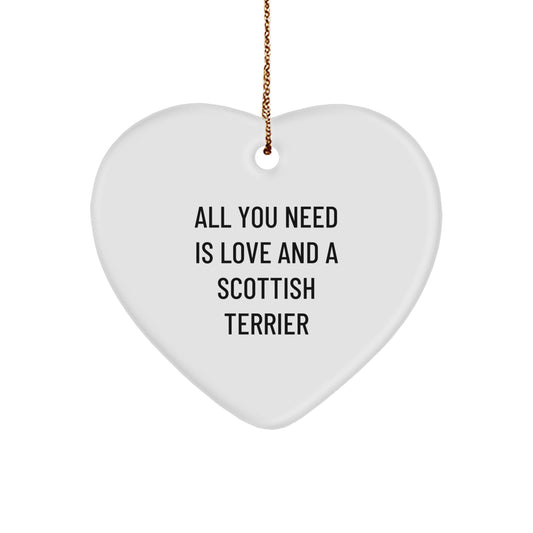 Funny Scottish Terrier Dog Lover Gifts from Family, Christmas Unique Heart Ornaments for Scottish Terrier Dog Owners - Image 1
