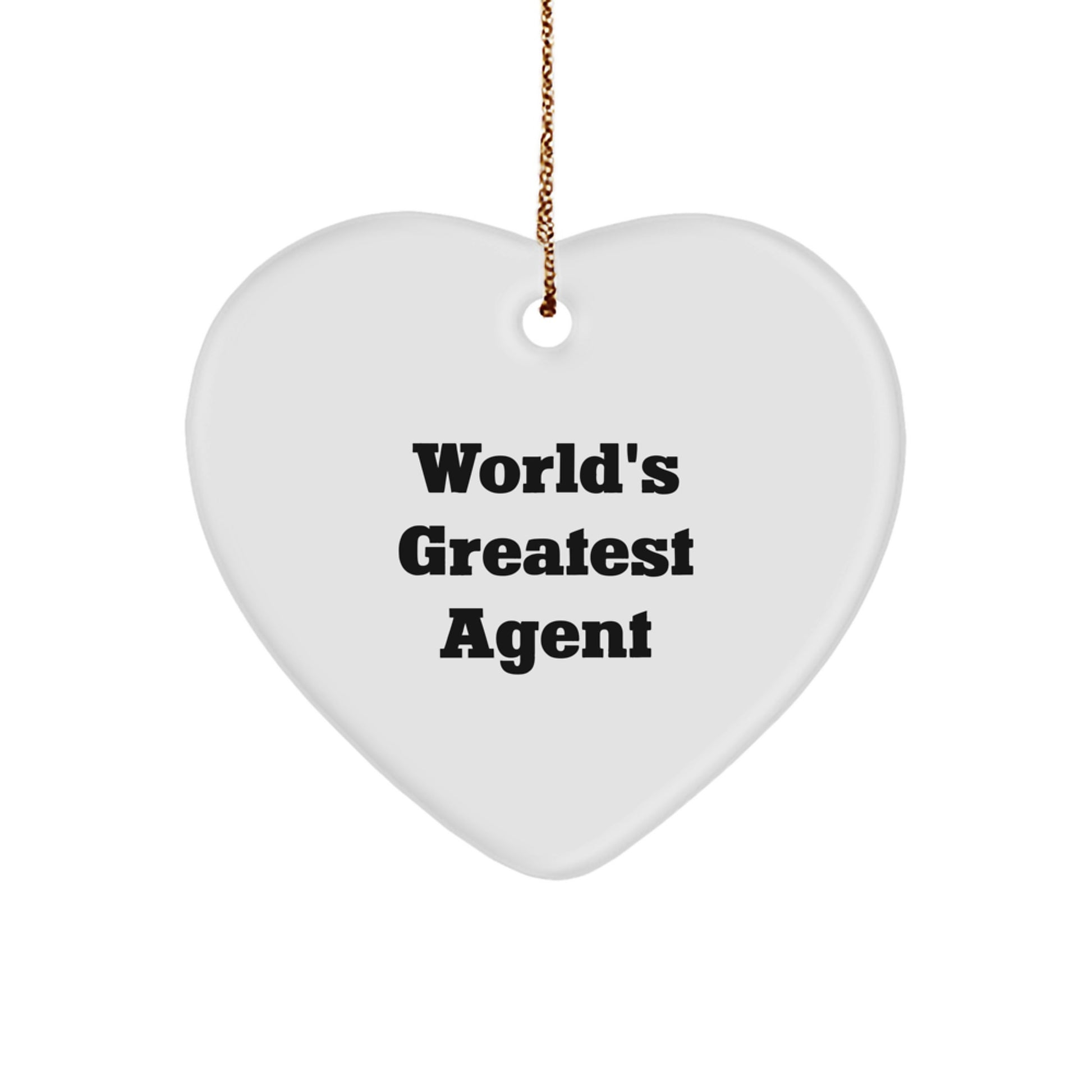 Funny 'World's Greatest Agent' Agent Heart Ornament Gifts for Agent from Friends, Christmas Unique Agent Decorations - Image 1