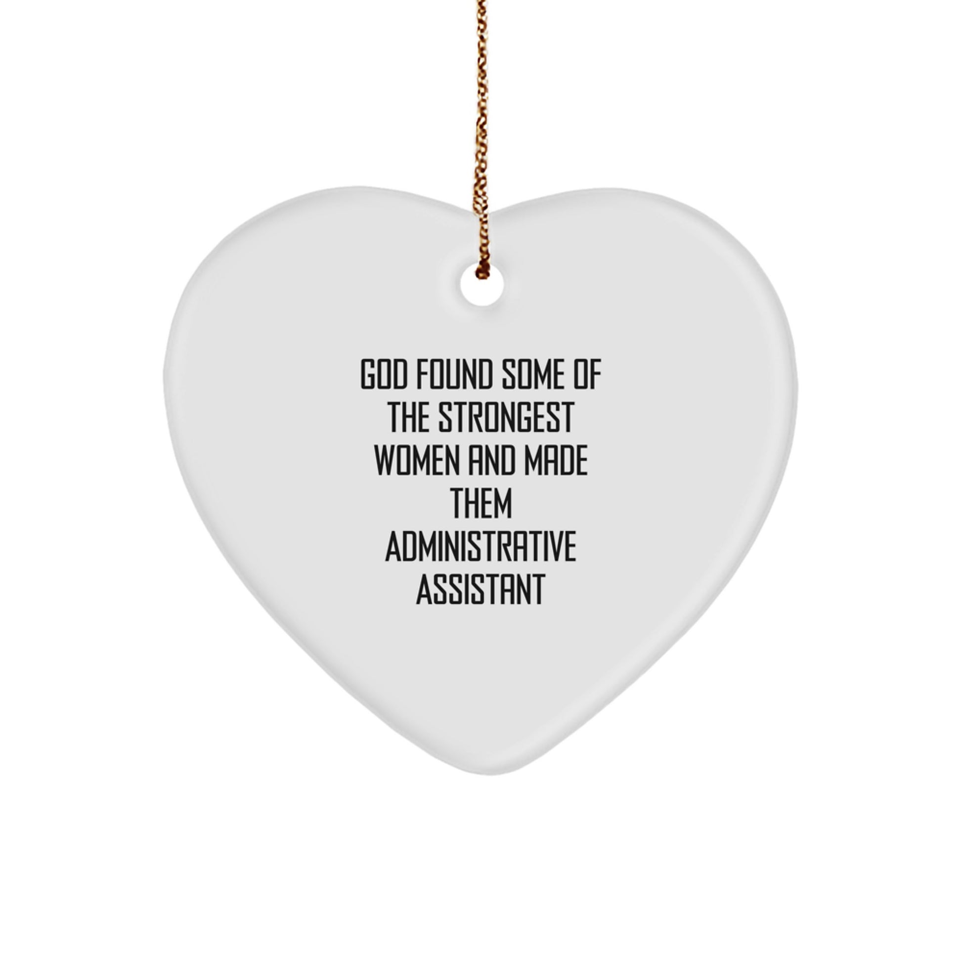 Funny Administrative Assistant Heart Ornament Gifts from Men for Women Coworkers Christmas - Image 1