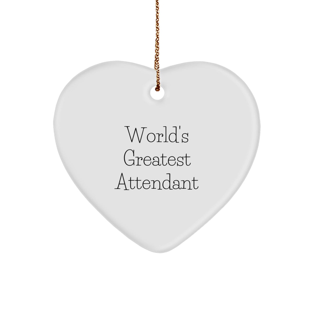 World's Greatest Attendant Keepsake Christmas Ornament for Him Gift - Image 1
