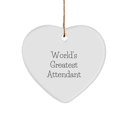 World's Greatest Attendant Keepsake Christmas Ornament for Him Gift - Image 1