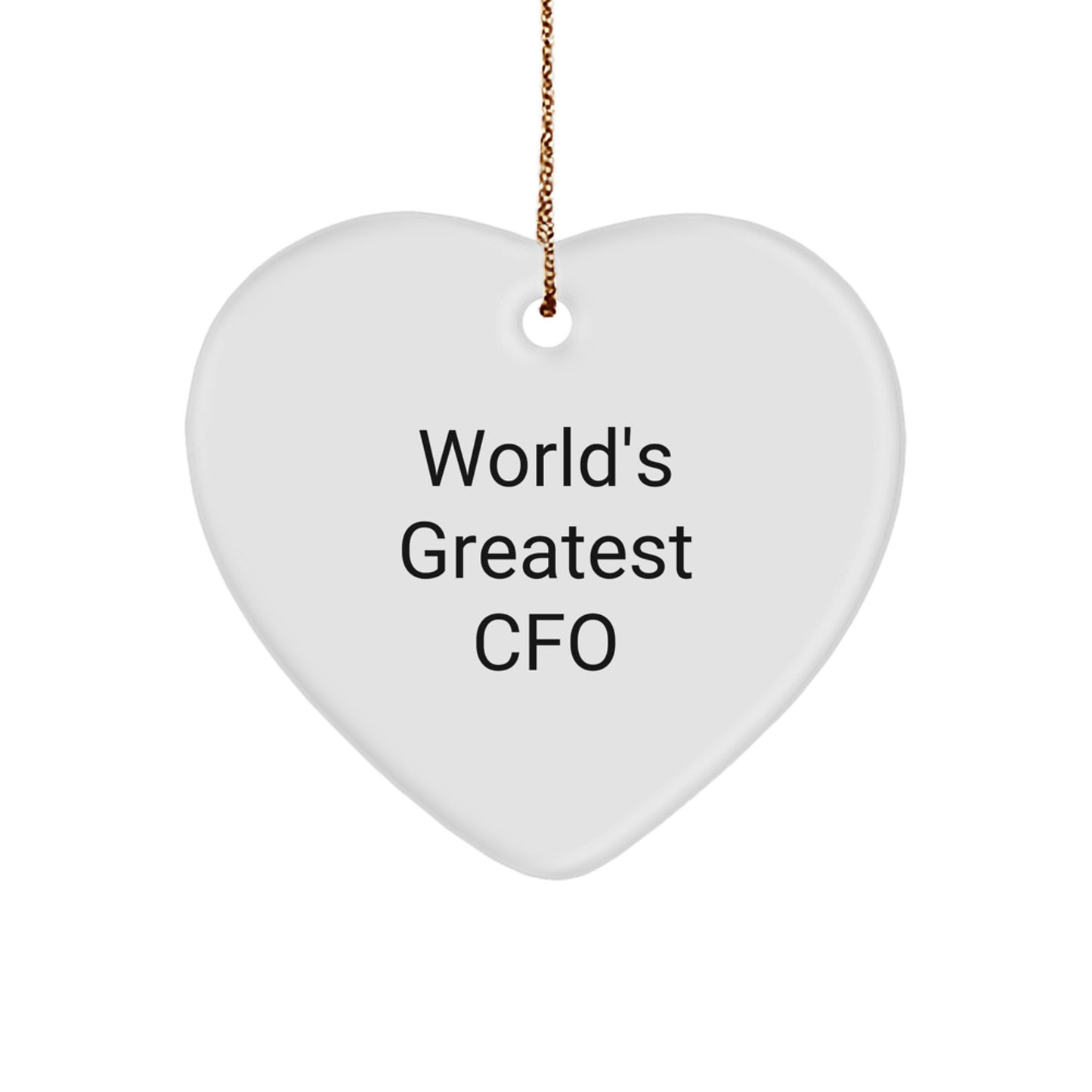 Funny Heart Ornament Gifts from Men to World's Greatest CFO for Christmas - Image 1