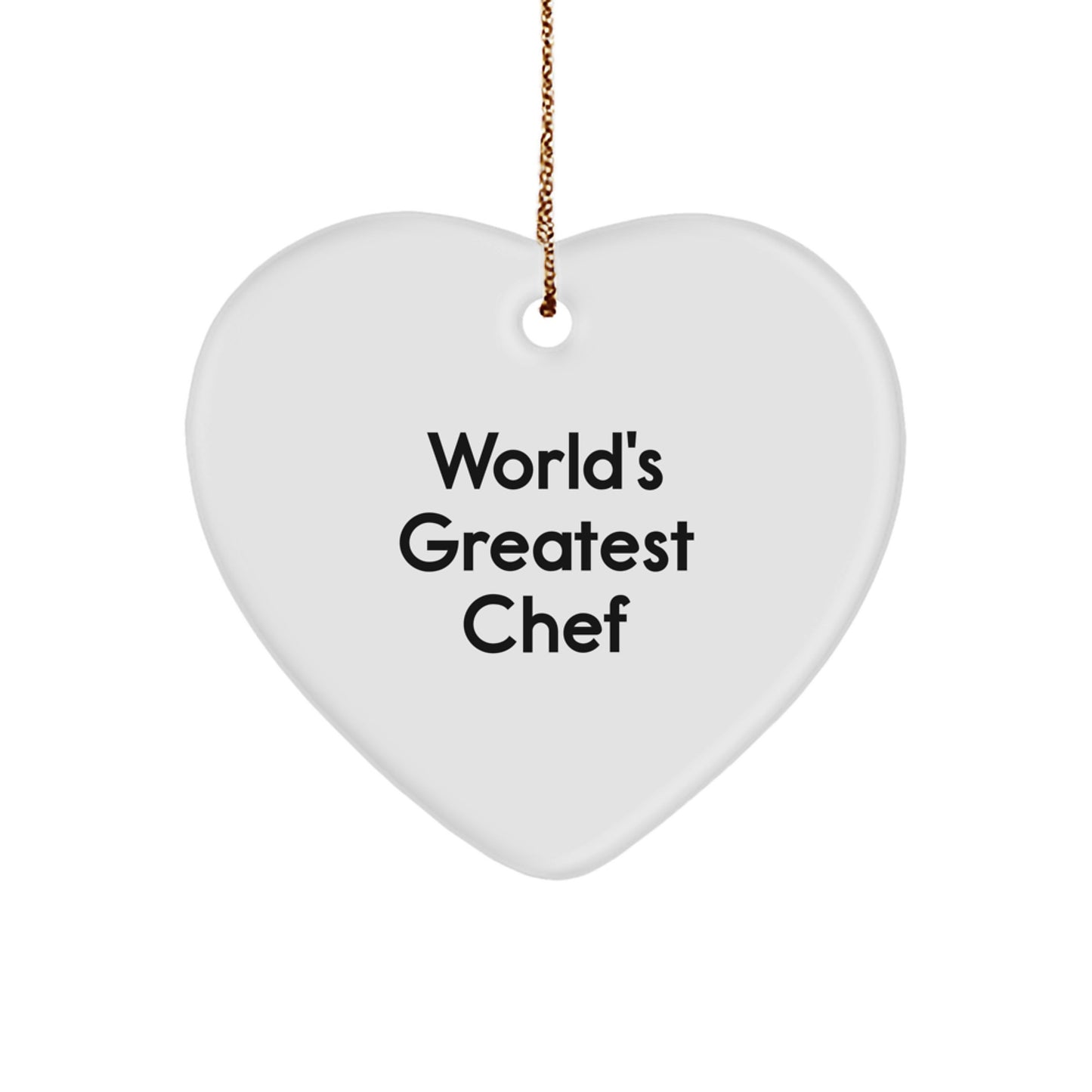 Funny Chef Gifts for Men World's Greatest Chef Heart Ornament Christmas Unique Gifts from Men - Image 1