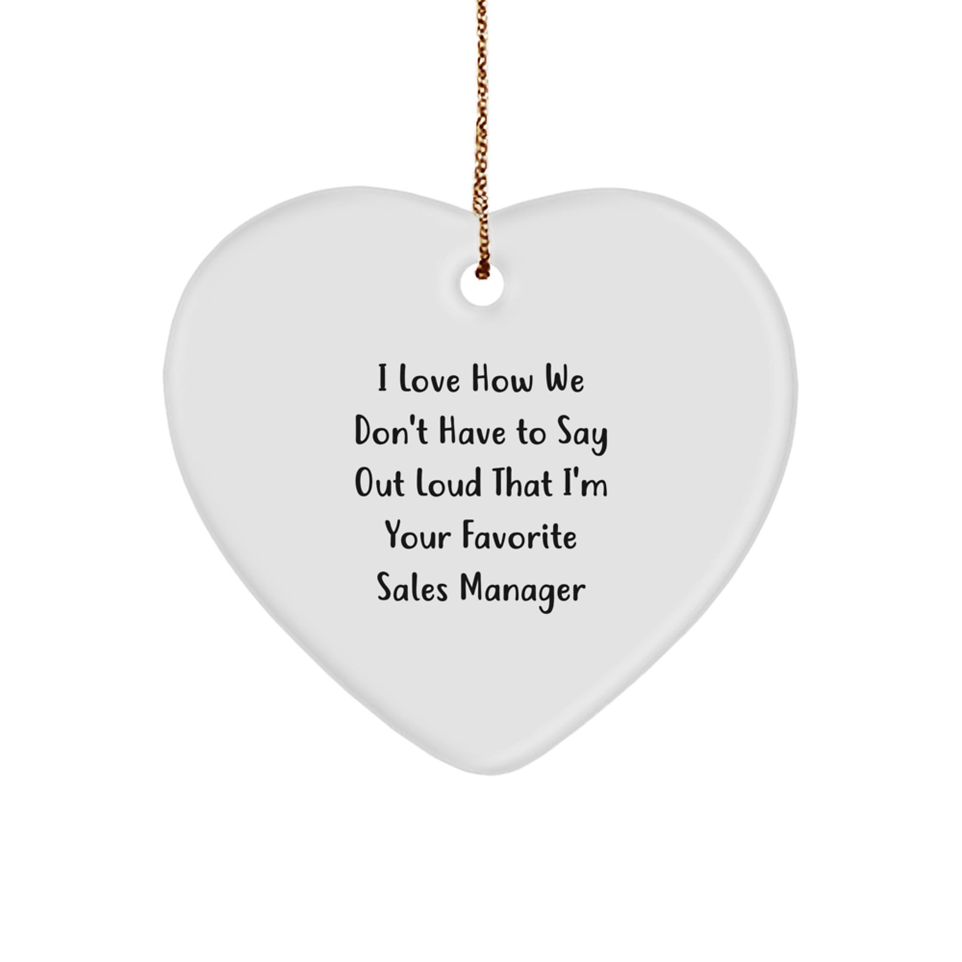 Funny Sales Manager Gifts from Men to Women - Heart Ornament for Christmas Unique Presents - Image 1