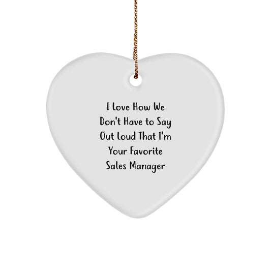 Funny Sales Manager Gifts from Men to Women - Heart Ornament for Christmas Unique Presents - Image 1