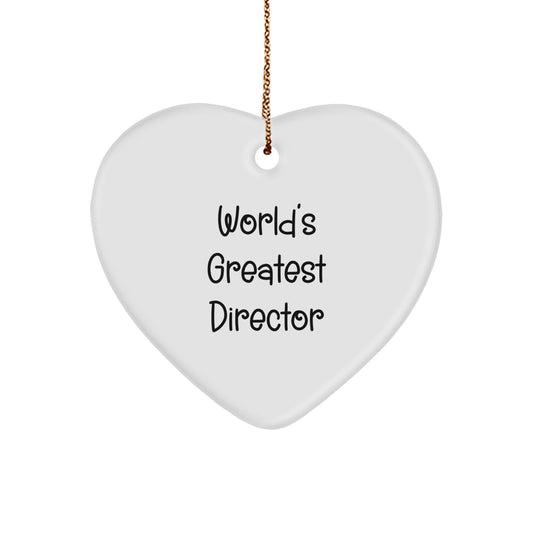 Funny 'World's Greatest Director' Heart Ornament Gifts from Friends for Director - Image 1