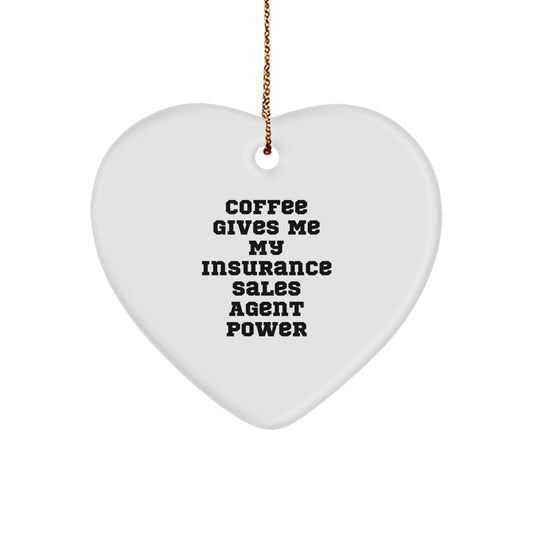 Funny Insurance Sales Agent Gifts from Friends, Heart Ornament for Insurance Sales Agent Men, Christmas Unique Gifts - Image 1