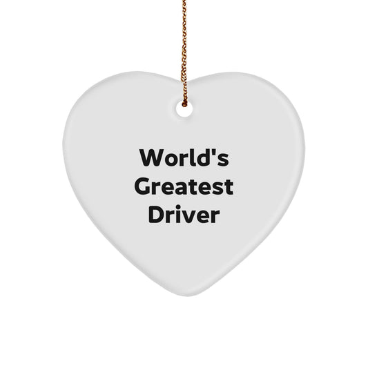 Funny World's Greatest Driver Heart Ornament Gifts from Friends and Family for Driver Christmas Unique - Image 1