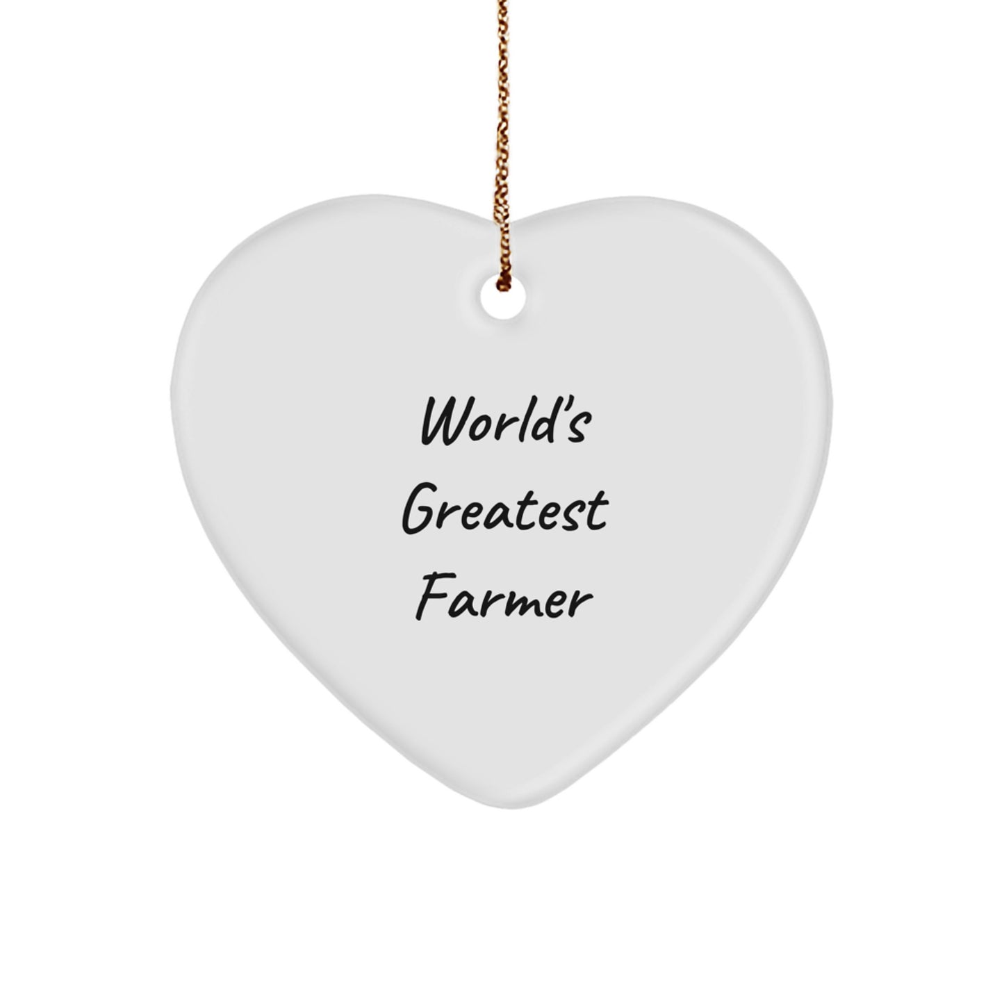 World's Greatest Farmer Funny Heart Ornament Gifts from Family to Farmer for Christmas - Image 1