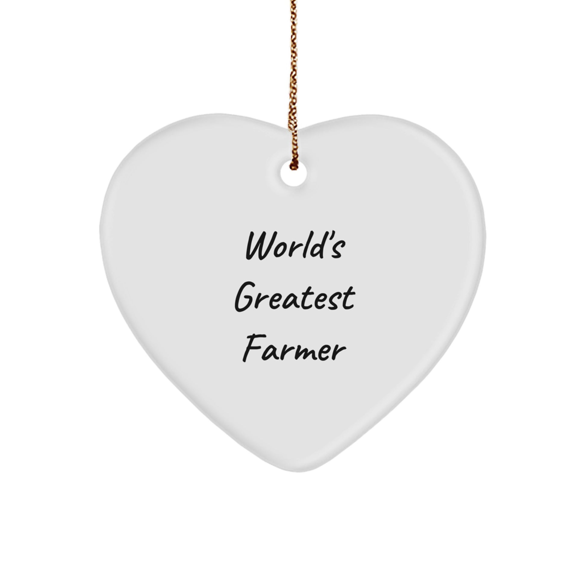 World's Greatest Farmer Funny Heart Ornament Gifts from Family to Farmer for Christmas - Image 1