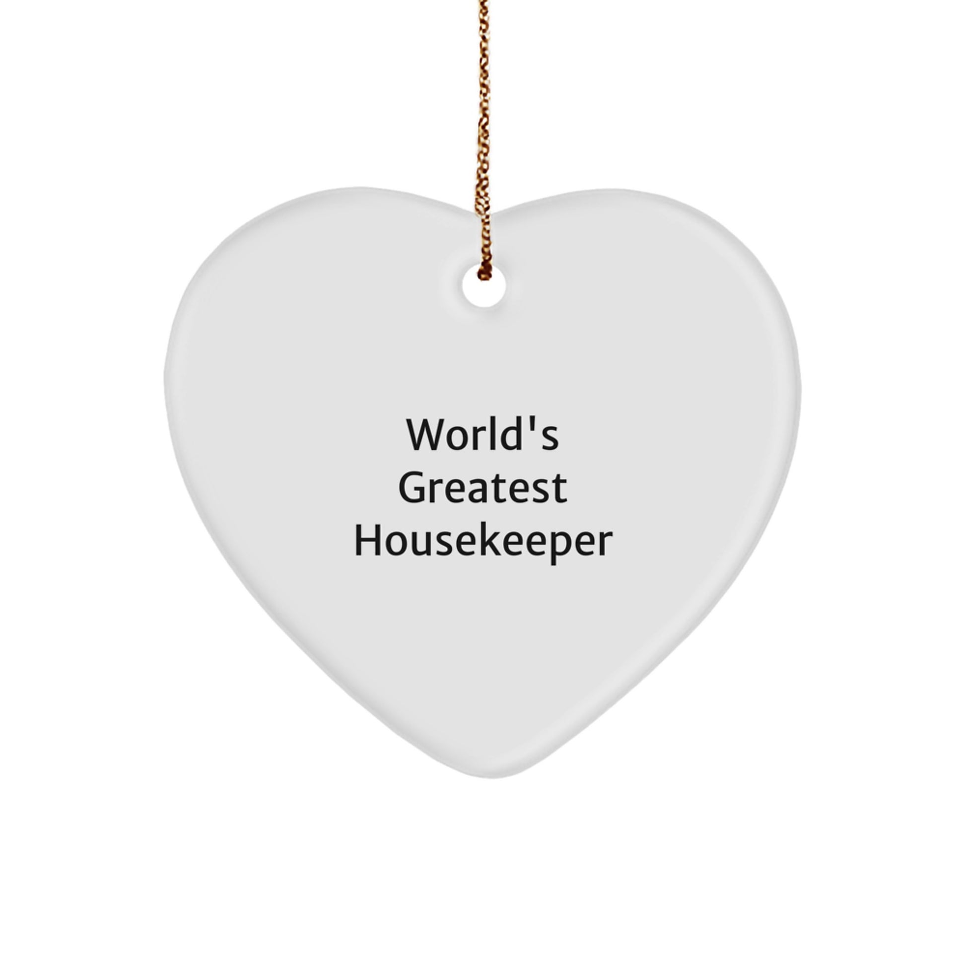 Funny Heart Ornament Gifts from Friends to World's Greatest Housekeeper, Christmas Unique Present - Image 1