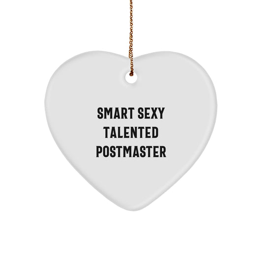 Funny Postmaster Quotes Heart Ornament, Gifts from Friends for Postmaster, Christmas Unique Gifts - Image 1