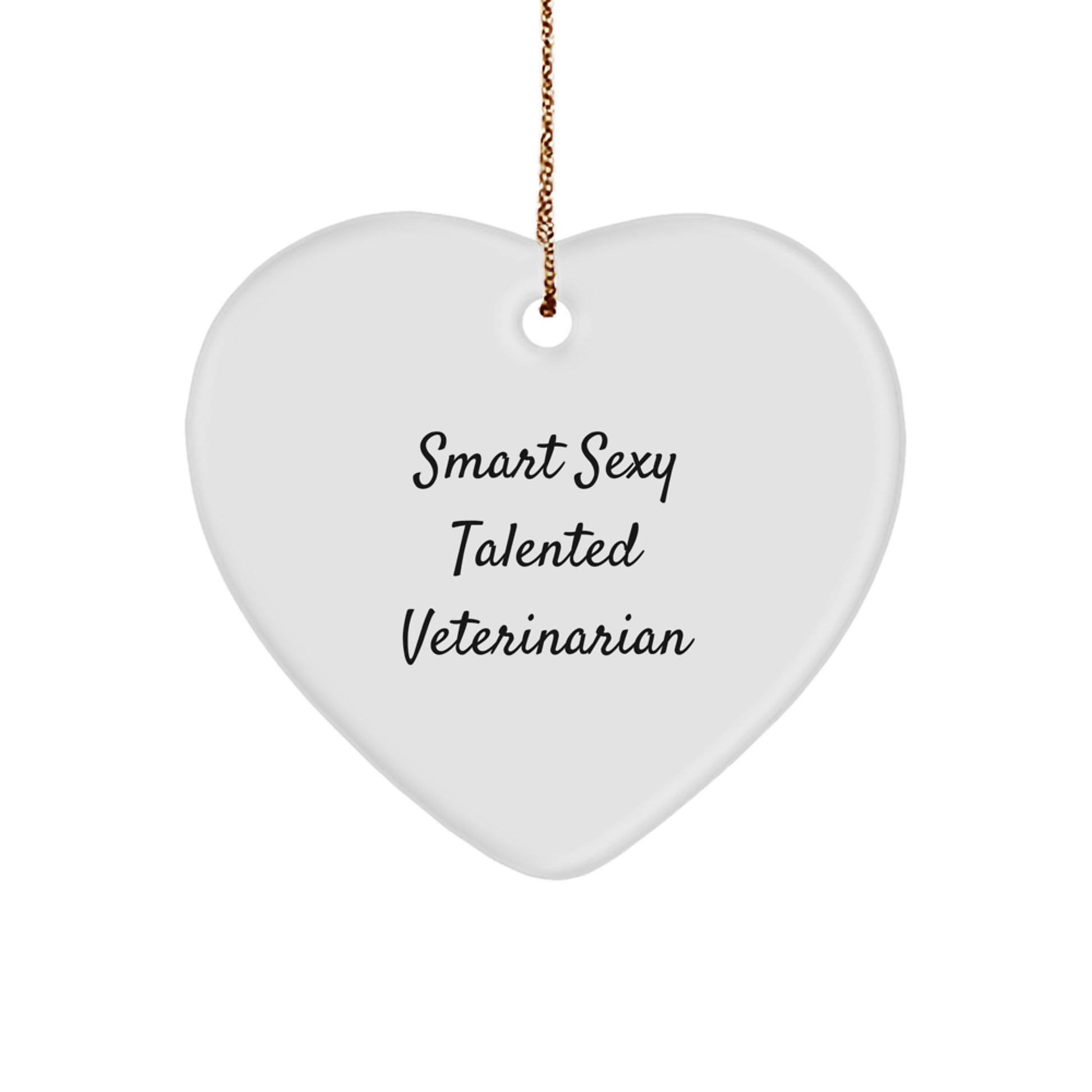 Funny 'Smart Sexy Talented Veterinarian' Heart Ornament Gifts from Family for Christmas Unique Gifts - Image 1