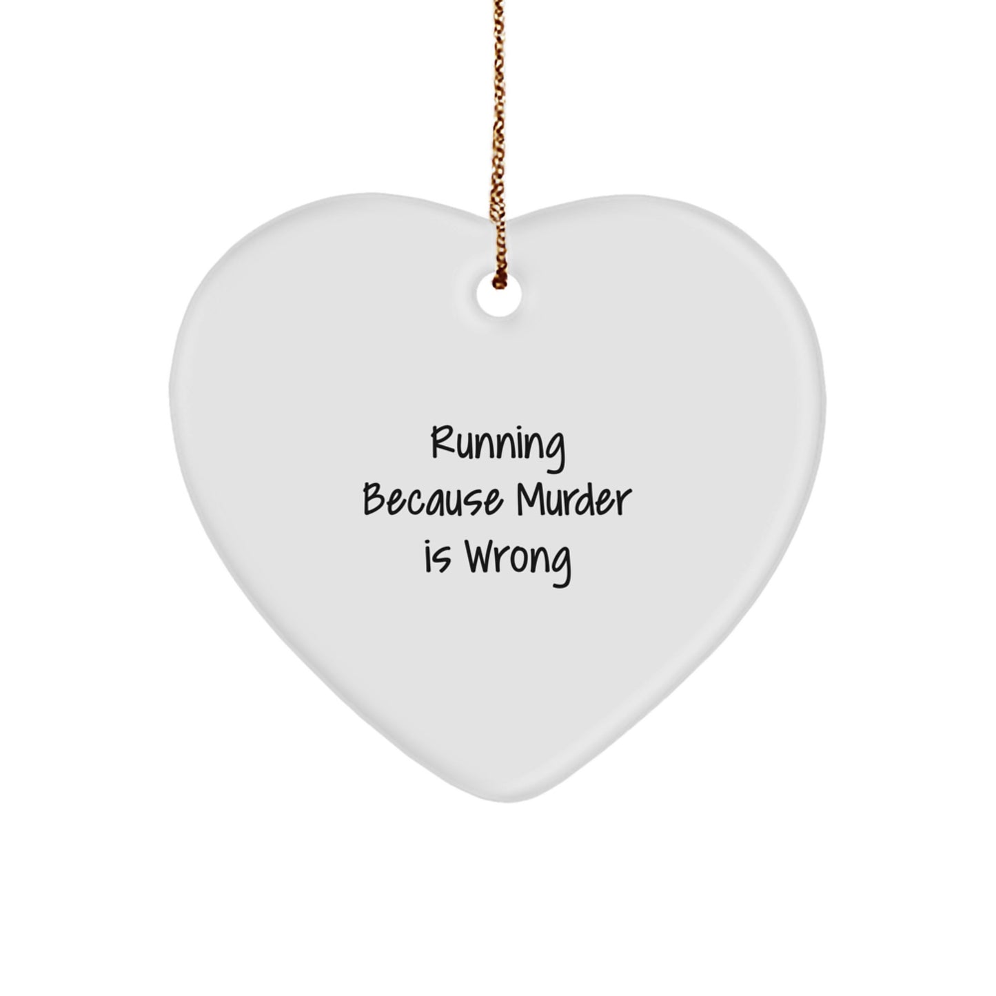 Funny Running Gift for Him, Inspirational Heart Ornament for Running, Christmas Unique Running Gifts from Family - Image 1