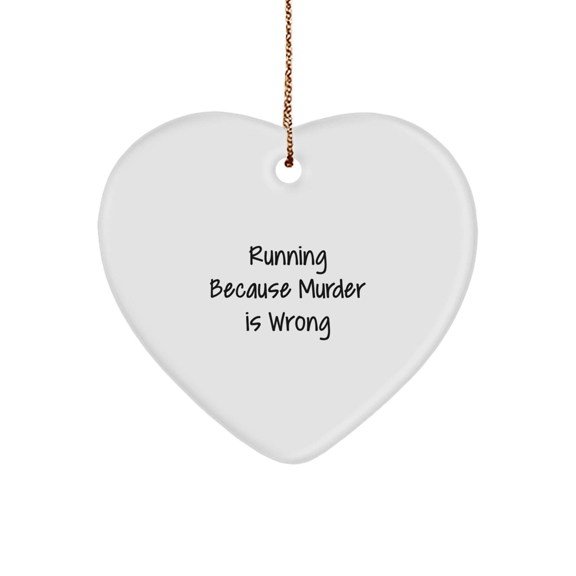 Funny Running Gift for Him, Inspirational Heart Ornament for Running, Christmas Unique Running Gifts from Family - Image 1
