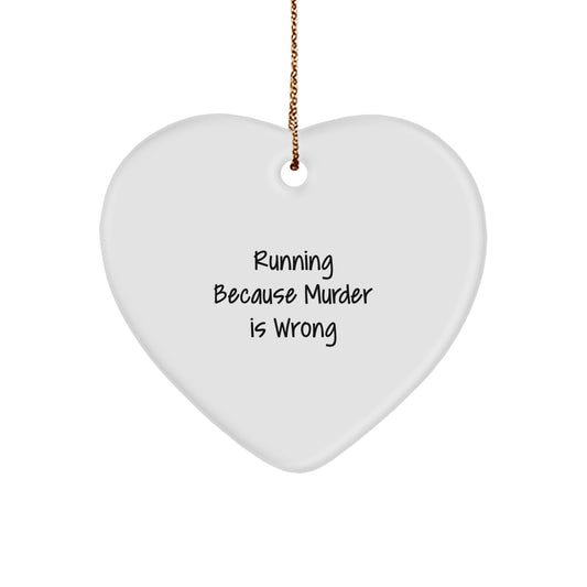 Funny Running Gift for Him, Inspirational Heart Ornament for Running, Christmas Unique Running Gifts from Family - Image 1