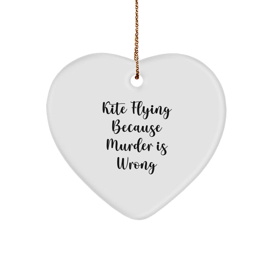 Kite Flying Heart Ornament, Funny Quote Gifts from Friends to Kite Flying Enthusiasts, Christmas Unique Presents for Him or Her - Image 1