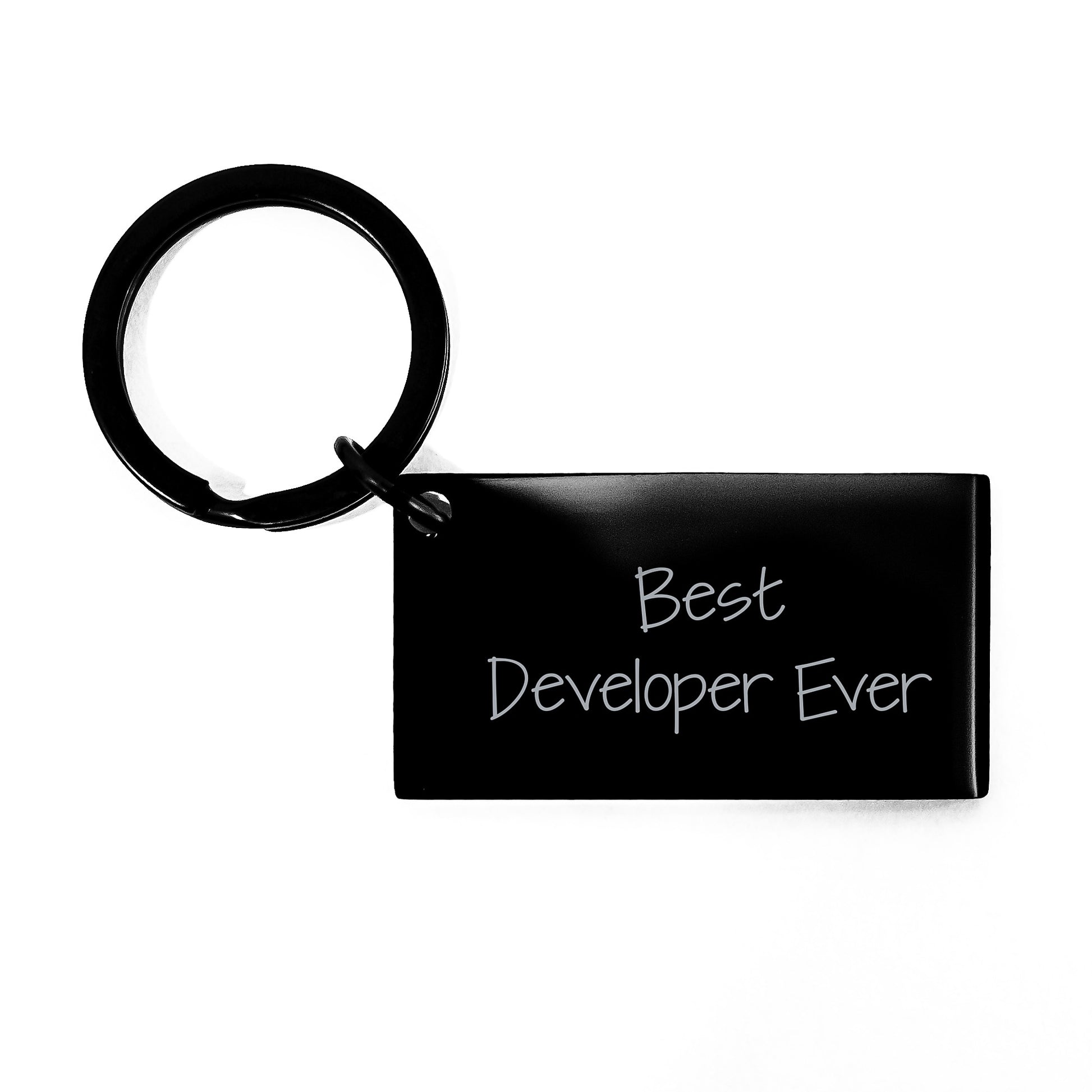 Developer Keychain Gift from Family - Best Developer Ever Engraved Quote, Graduation Unique Gifts for Him, Her, Friends, Coworkers, Family - Image 1