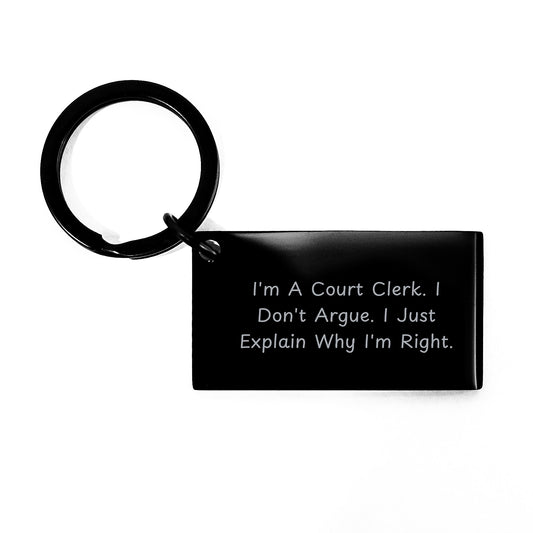 Funny Court Clerk Gifts, Unique Keychain for Men, Court Clerks, Friends, Coworkers, Family - Christmas Unique Gifts from Loved Ones - Image 1