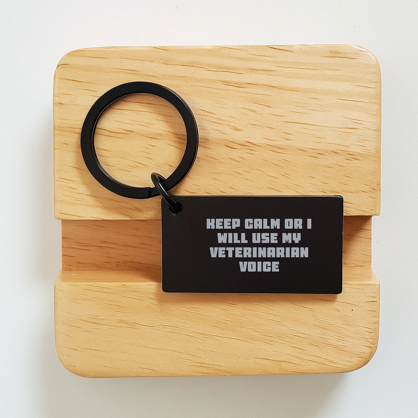 Funny Veterinarian Gifts for Men from Family - Keep Calm Or I Will Use My Veterinarian Voice Keychain, Christmas Unique Presents - Image 2