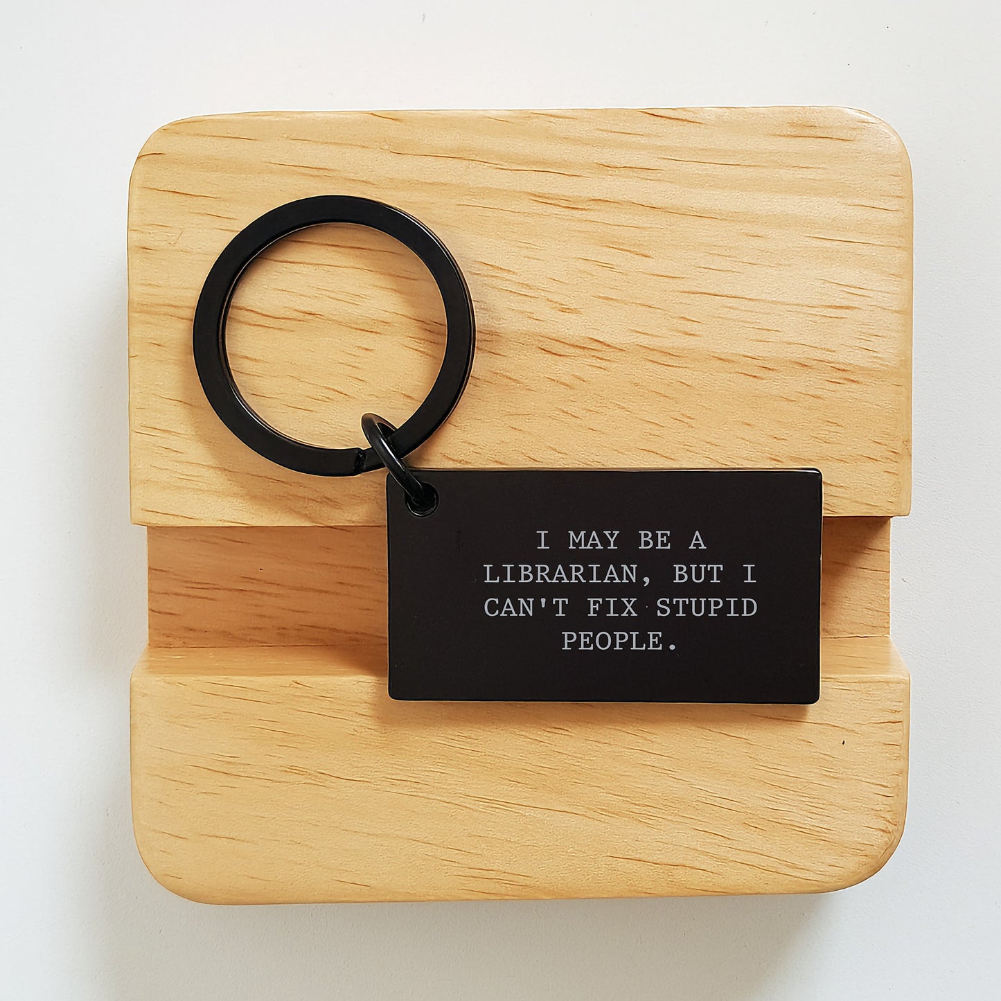 Birthday Gift for Him Keepsake Librarian Keychain Stainless Steel - Image 2