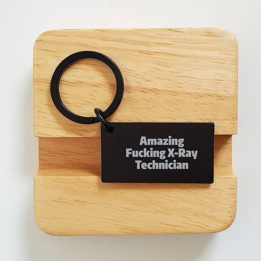 Funny X-Ray Technician Gifts for Men - Engraved Keychain from Coworkers - Birthday Unique Presents for Amazing F--king X-Ray Technician - Image 2