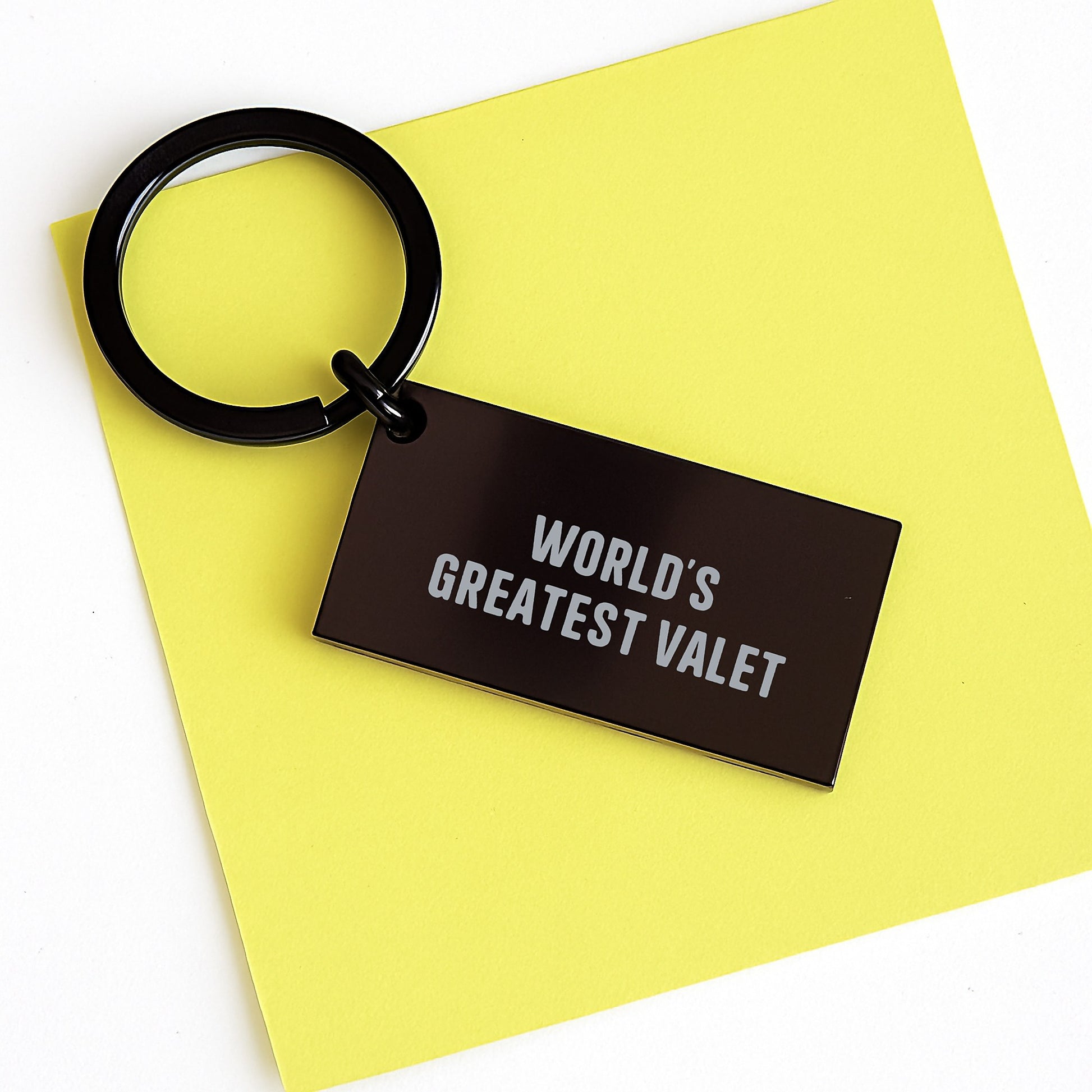 Funny Valet Gifts for Men, Unique Valentine's Gifts from Husband, 'World's Greatest Valet' Keychain, Stainless Steel, Black - Image 3