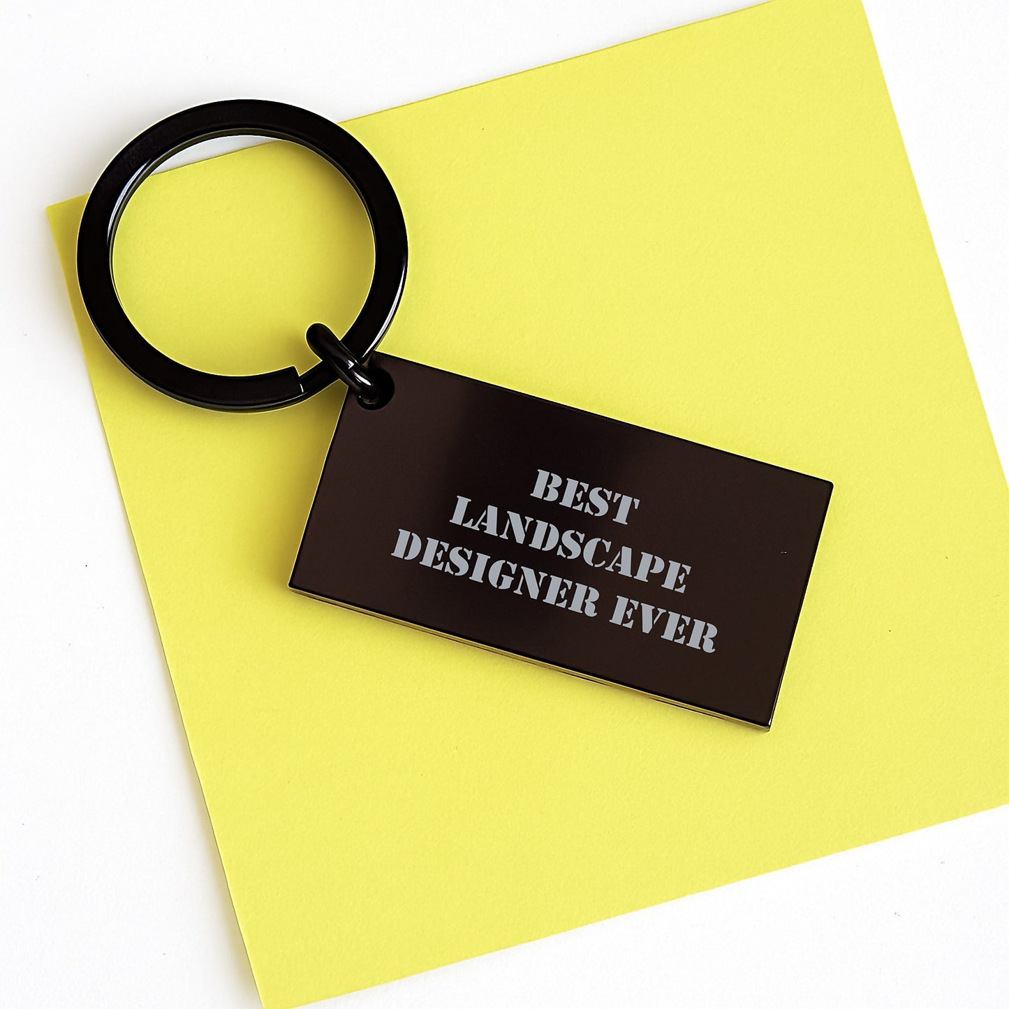 Funny Best Landscape Designer Ever Keychain Gifts for Landscape Designers on Birthday, Engraved Stainless Steel Keychain from Friends - Image 3