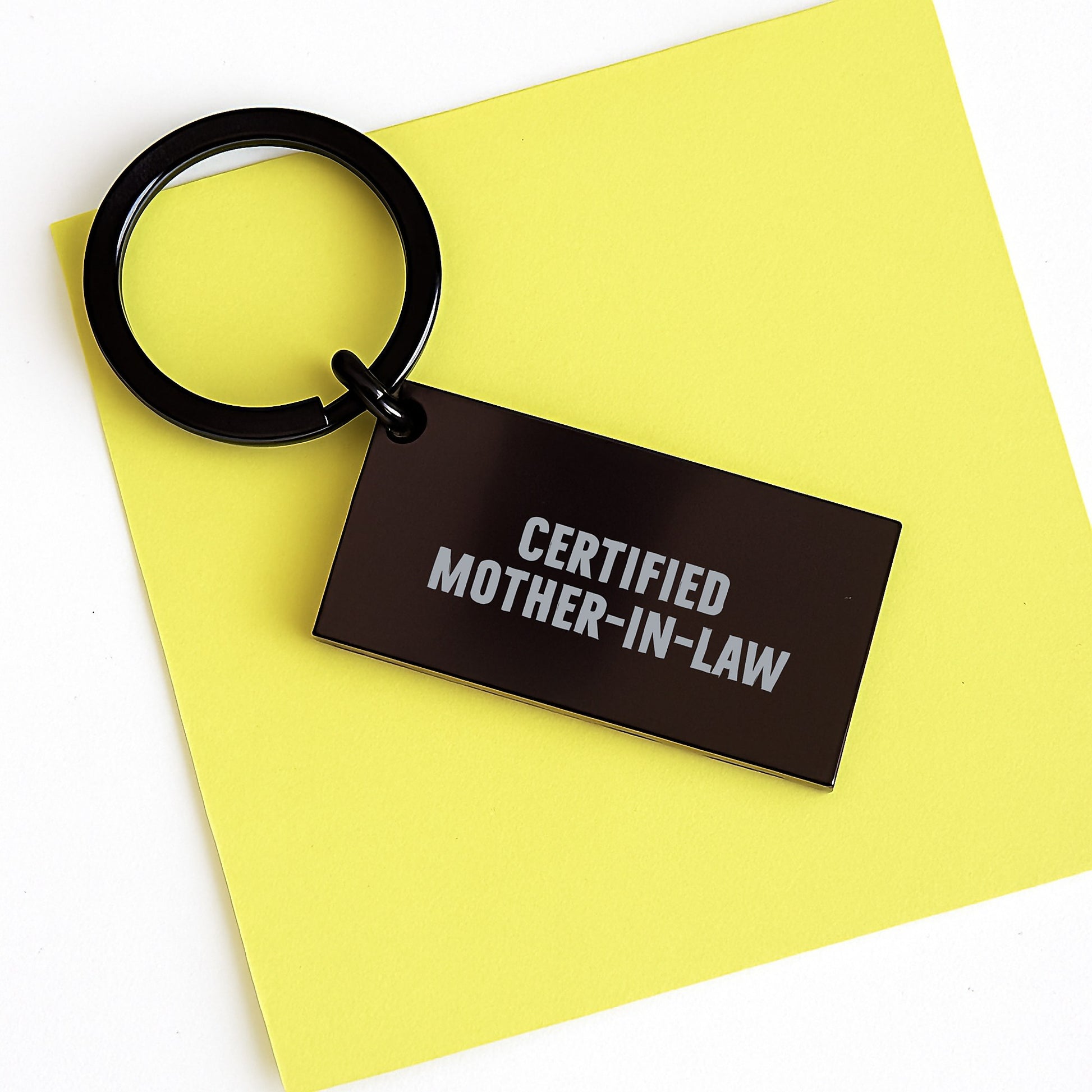Funny Mom-in-law Keychain Gifts for Graduation from Loved Ones - Engraved Quote Certified Mom-in-law - Image 3