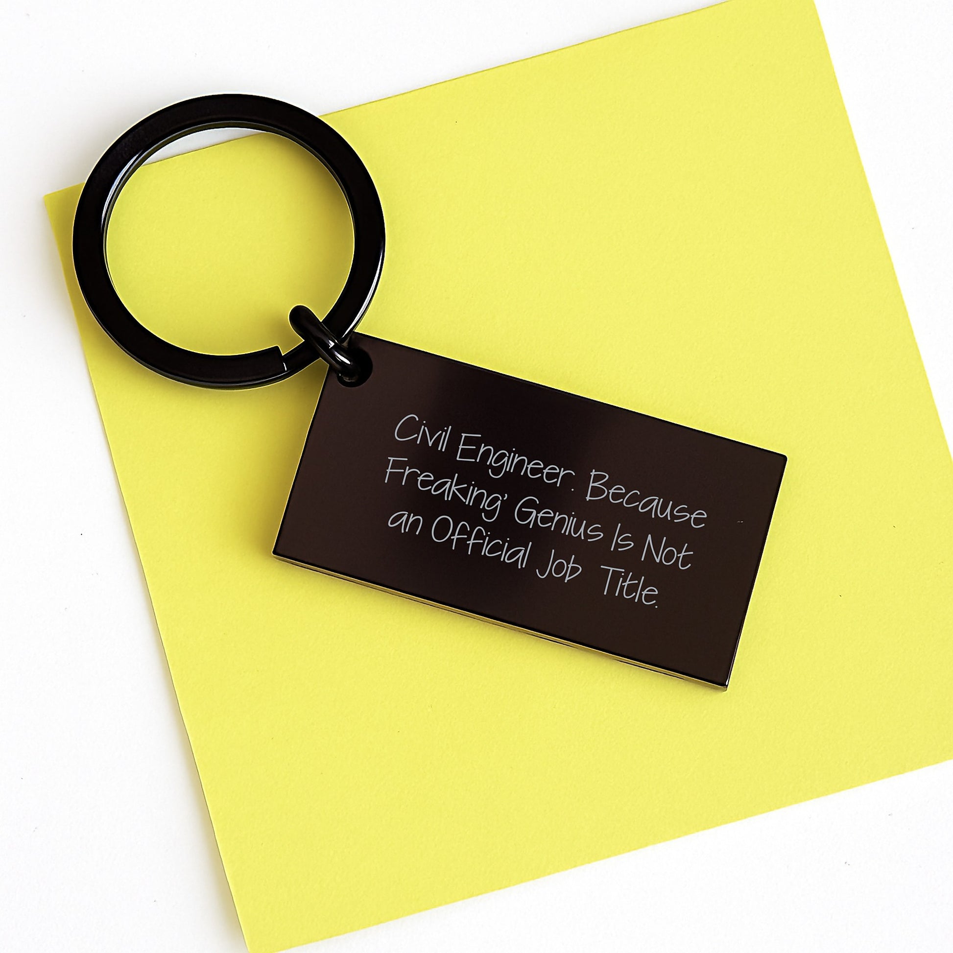 Civil Engineer Keychain, Funny Quote 'Civil Engineer. Because Freaking' genius Is Not An Official Job Title.' Gifts for Civil Engineer Men from Family - Image 3