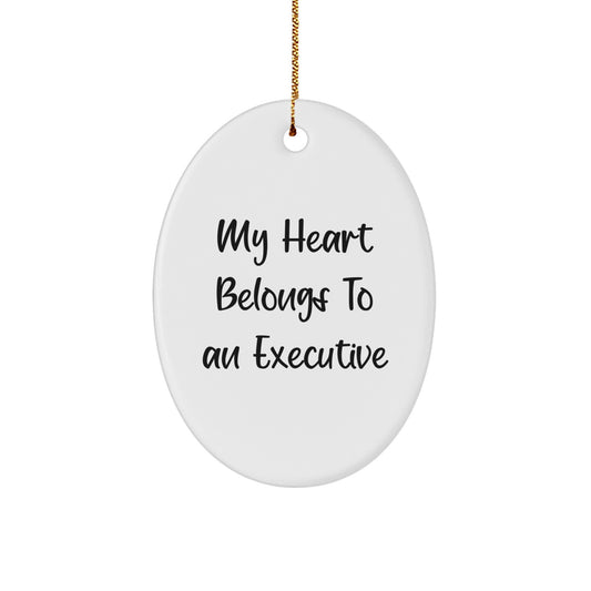 Christmas Unique Gifts for Executive Men Oval Ornament with Funny Quote Gifts from Family to Executive Friends - Image 1