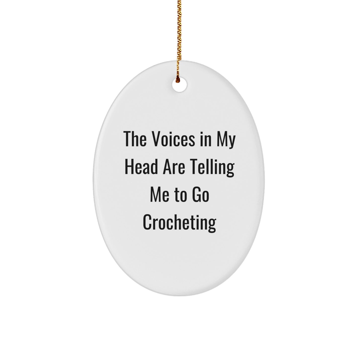 Funny Crocheting Oval Ornament Gifts from Friends for Crocheting Enthusiasts, Christmas Unique Decorations, Oval Ornament for Women, Men, Coworkers - Image 1