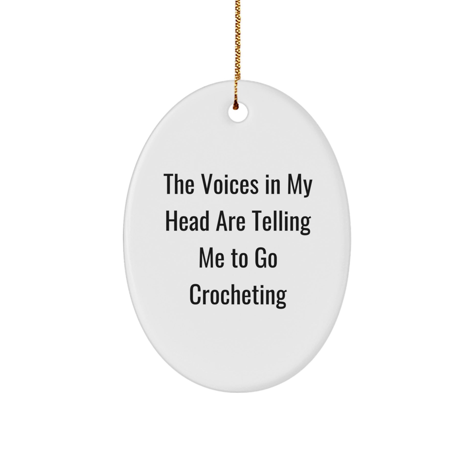 Funny Crocheting Oval Ornament Gifts from Friends for Crocheting Enthusiasts, Christmas Unique Decorations, Oval Ornament for Women, Men, Coworkers - Image 1