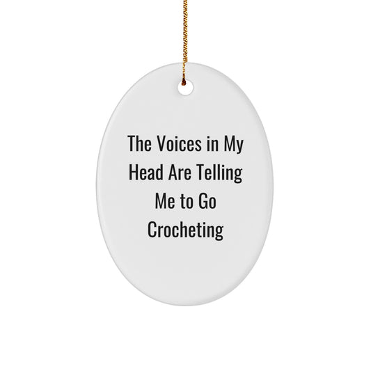 Funny Crocheting Oval Ornament Gifts from Friends for Crocheting Enthusiasts, Christmas Unique Decorations, Oval Ornament for Women, Men, Coworkers - Image 1