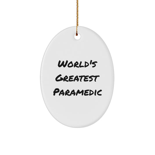 World's Greatest Rescue Worker Oval Ornament Gifts for Rescue Worker Friends and Family - Funny Rescue Worker Christmas Unique Gifts from Men - Image 1