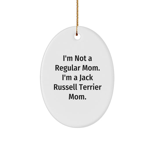 Funny Jack Russell Terrier Dog Christmas Unique Gifts from Mom to Jack Russell Terrier Mom Oval Ornament, Personalized Jack Russell Terrier Mom's Gift for Christmas - Image 1